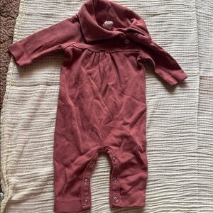 Cozy Maroon/rust Baby Romper Kate Quinn